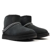 Женские угги UGG CLASSIC MINI CRESCENT BLACK