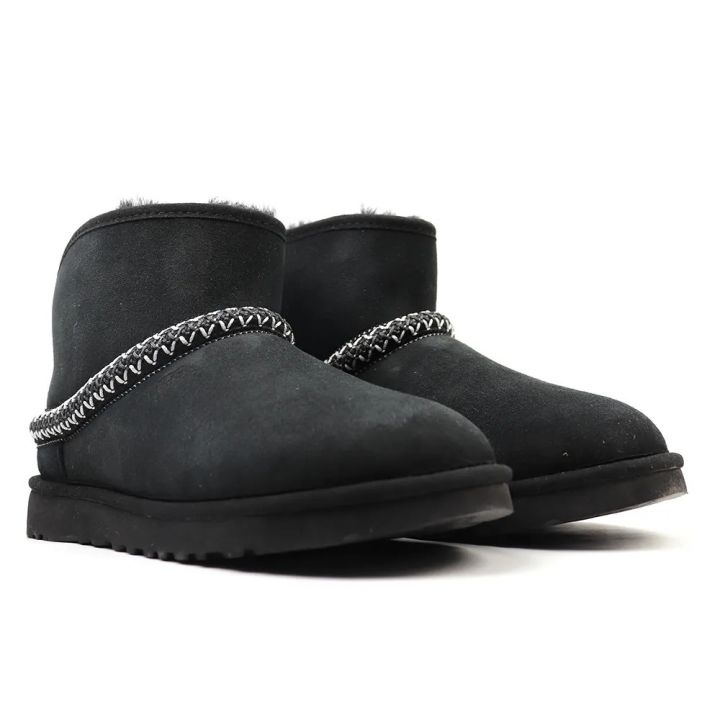 Женские угги UGG CLASSIC MINI CRESCENT BLACK