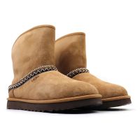 Женские угги UGG CLASSIC SHORT CRESCENT CHESTNUT